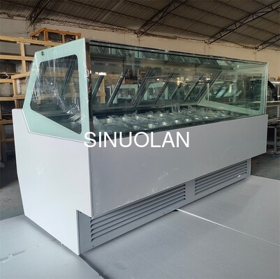 Commercial Ice Cream Showcase Display Freezer With Secop / Embraco Compressor