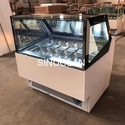 Customized Luxury Ice Cream Showcase Display Freezer Gelato Dipping Cabinet