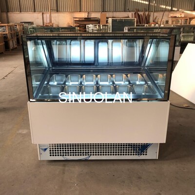 12tray Gelato Display Freezer Refrigerated Ice Cream Display Cabinets Shockproof