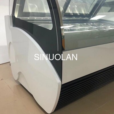 16pcs Pans Gelato Showcase Freezer Customized For Ice Cream Store