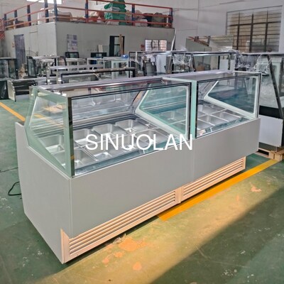 R404a R290 Commercial Gelato Display Freezer Ice Cream Display Chiller