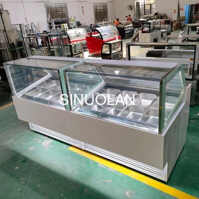 R404a R290 Commercial Gelato Display Freezer Ice Cream Display Chiller