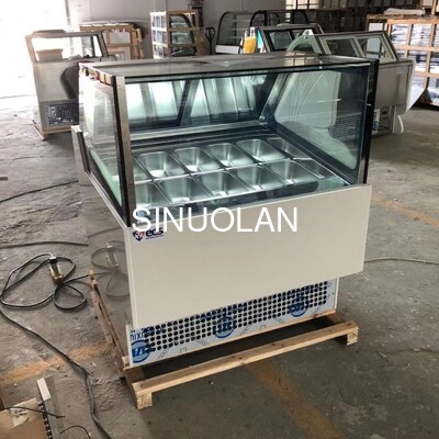 10Pans Commercial Gelato Display Freezer Hard Icecream Refrigerator