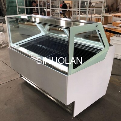 Temperature Adjustable Popsicle Display Freezer Italian Gelato Ice Cream Showcase