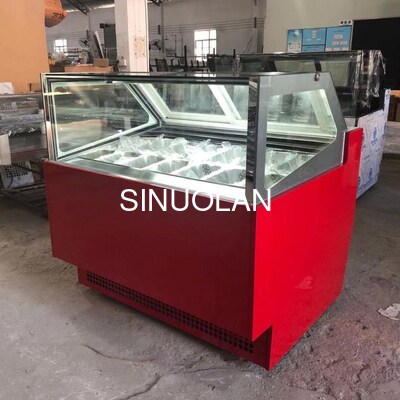 Anti Fog Glass Popsicle Ice Cream Display Fridge Customized