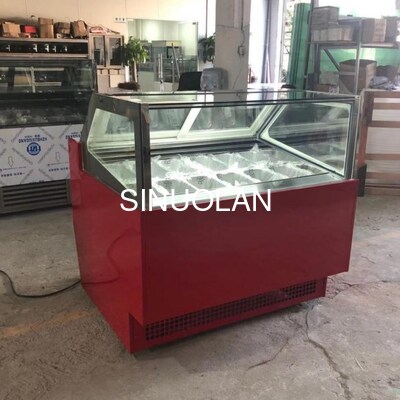 Anti Fog Glass Popsicle Ice Cream Display Fridge Customized