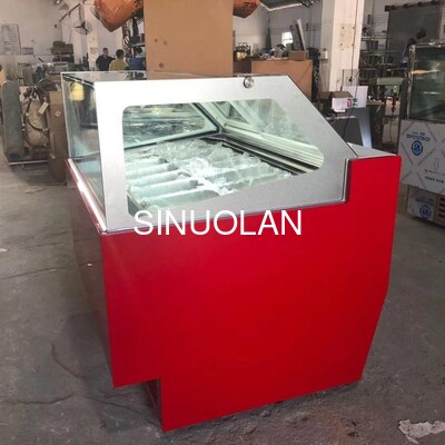 Anti Fog Glass Popsicle Ice Cream Display Fridge Customized