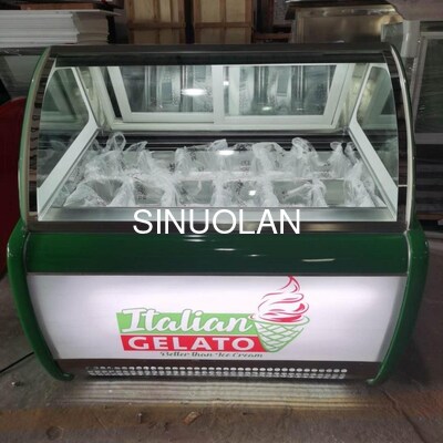 R404a Gelato Display Freezer Popsicle Ice Cream Freezers for Dessert Retail Shop
