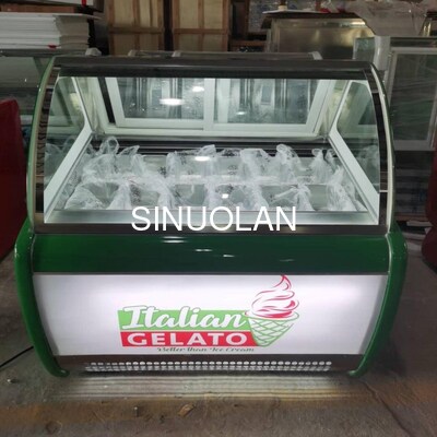 Gelato Mini Popsicle Display Freezer Italian Ice Cream Showcase Freezer Fan Cooling