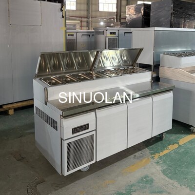 Stainless Steel Refrigerated Sandwich Salad Preparation Freezer