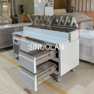 Hotel Kitchen Sandwich Salad Prep Table Refrigerator Pizza Prep Table