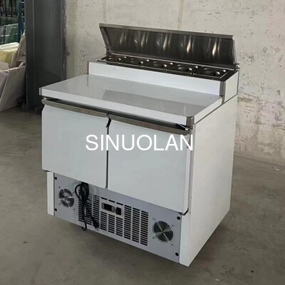 Stainless Steel Pizza Prep Table Restaurant Sandwich Prep Refrigerator