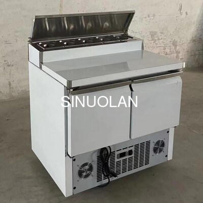 Stainless Steel Pizza Prep Table Restaurant Sandwich Prep Refrigerator
