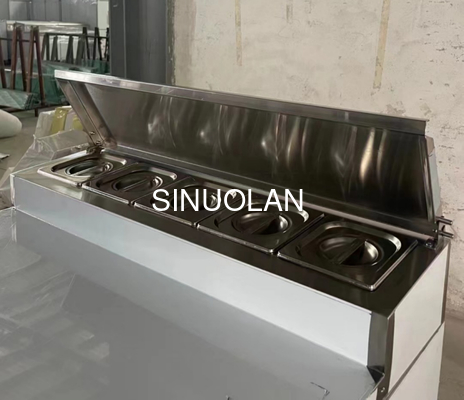 Stainless Steel Pizza Prep Table Restaurant Sandwich Prep Refrigerator