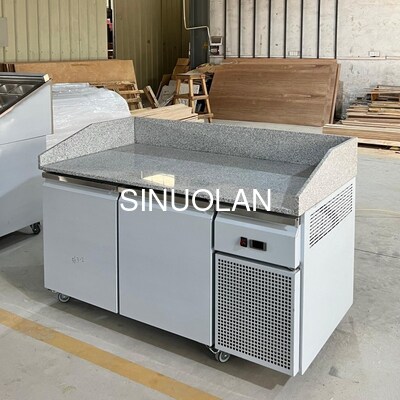 Marble Top and Professional Pizza Prep Table/pizza Display Refrigerator Refrigerated Pizza Counter