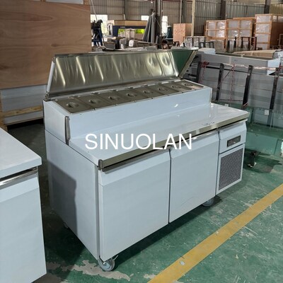 Pizza Refrigerated Sandwich Prep Table Commercial Counter Top Single Temperature