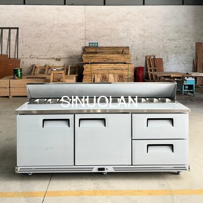 Stainless Steel Sandwich Prep Refrigerator Commercial Single Temperature 3 Door