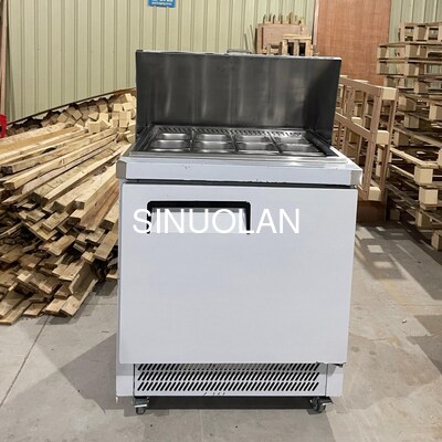 Single Door Kitchen Refrigerated Sandwich Prep Table Air Cooled With Backsplash