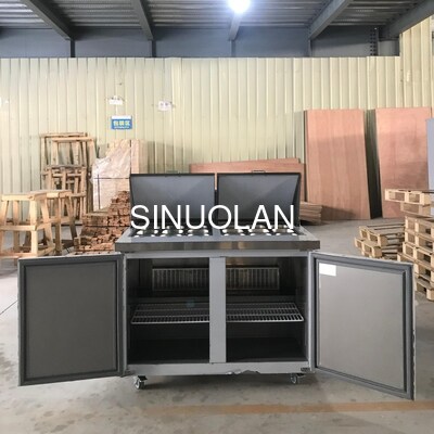 SS201 SS304 Refrigerated Sandwich Prep Table 2 Doors Air Cooling