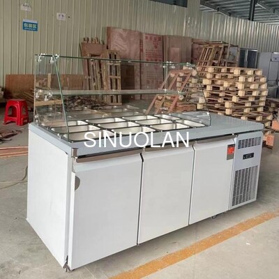 Custom Salad Preparation Fridge Sandwich Prep Counter 3 Doors