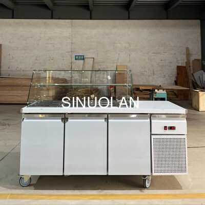 Custom Salad Preparation Fridge Sandwich Prep Counter 3 Doors