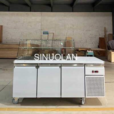Custom Salad Preparation Fridge Sandwich Prep Counter 3 Doors