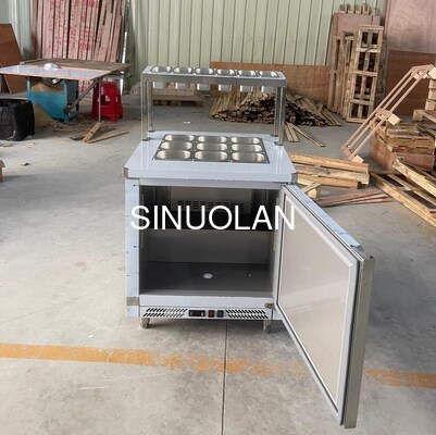 Fast Food Restaurant Salad Preparation Fridge Customized 9 Pans