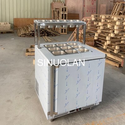 Fast Food Restaurant Salad Preparation Fridge Customized 9 Pans