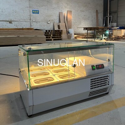 Buffet Refrigerated Counter Top Salad Bar With LCD Temperature Display Screen
