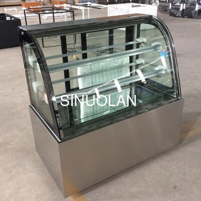 Commercial Bakery Cake Display Counter Refrigerated 2pcs Shelves