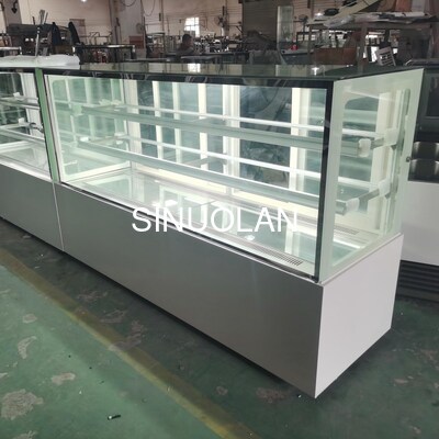 Square Glass Refrigerated Bakery Showcase Double Layer Bread Fridge