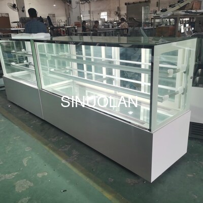 Square Glass Refrigerated Bakery Showcase Double Layer Bread Fridge