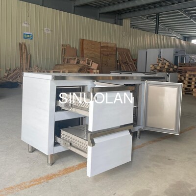 2 Doors 2 Drawers 1800mm Length Undercounter Fridge Freezers Commercial Refrigerator