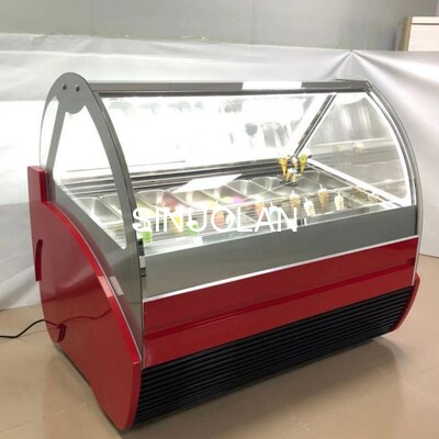 Automatic Defrost Commercial Showcase Refrigerator For Ice Cream Popsicle Gelato Display