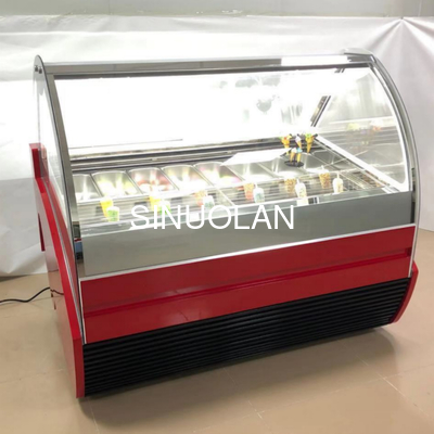 Automatic Defrost Commercial Showcase Refrigerator For Ice Cream Popsicle Gelato Display
