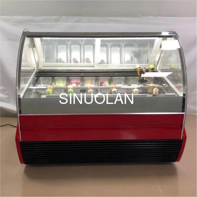 Automatic Defrost Commercial Showcase Refrigerator For Ice Cream Popsicle Gelato Display