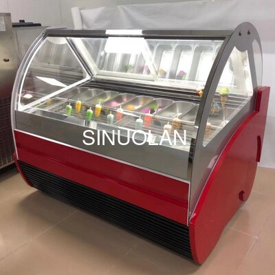 Curved Glass Canopy Popsicle Display Freezer With LED Light