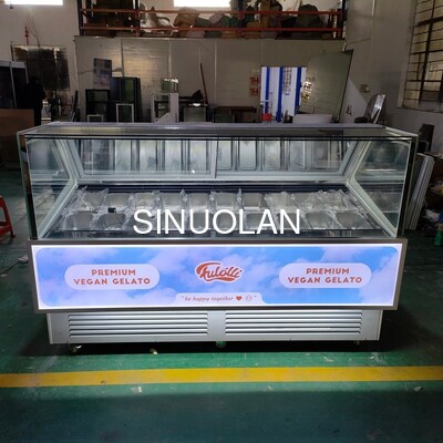 Air Cooling Ice Cream Display Freezer Gelato Showcase With 20 Pans