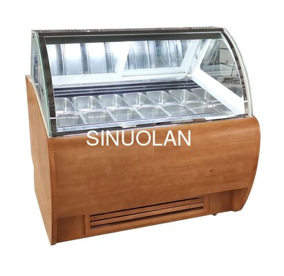 Supermarket Gelato Display Freezer Ice Porridge Freeze Showcase Rust Proof