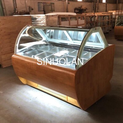 Ventilated Gelato Display Cabinet with 10 1/2 Big GN Pans Ice Cream Counter