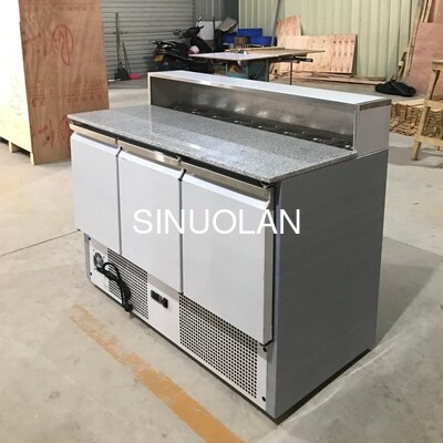 Durable Sandwich Prep Table Refrigerator Sandwich Prep Station for Pizzeria Salad Preparation