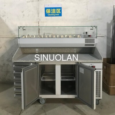 Professional Stainless Steel Pizza Cone Prep Table/pizza Display Refrigerator/refrigerated Pizza Counter