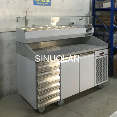 Professional Stainless Steel Pizza Cone Prep Table/pizza Display Refrigerator/refrigerated Pizza Counter
