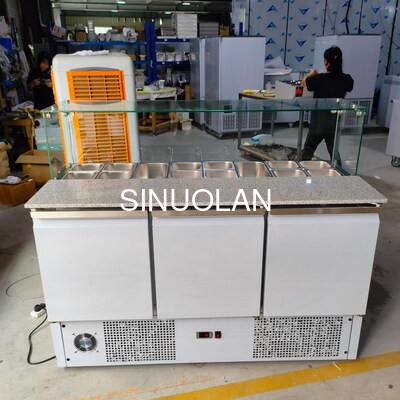 R134a R290 Refrigerant Pizza Prep Table Commercial for European Market
