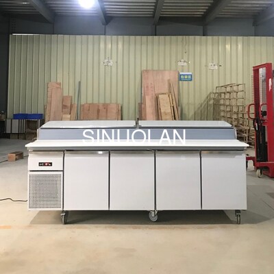 Stainless Steel Pizza Preparation Counter Refrigerator 4 Door Customized Commercial