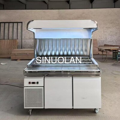 Stainless Steel 201 Pizza Prep Table Cooler 2 Doors Commercial With LED