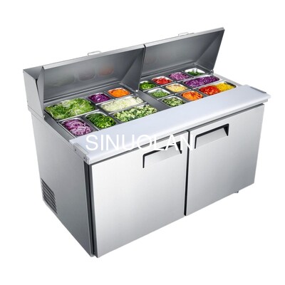 Commercial Refrigerated Sandwich Prep Table Air Cooling Counter Top for Pizza Salad