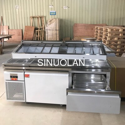 Double Door Refrigerated Pizza Working Table for Kitchen Equipment