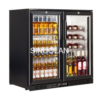 Glass Hinge Door Commercial Refrigeration Equipment Bottle Beer Display Back Bar Cooler