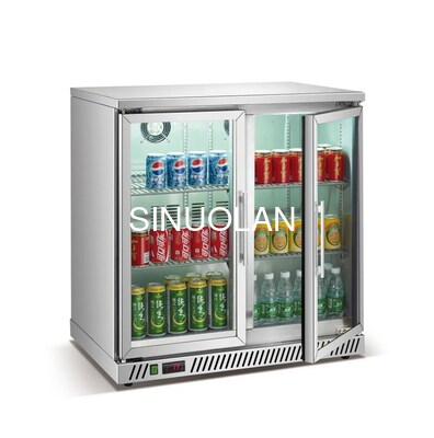 Glass Hinge Door Commercial Refrigeration Equipment Bottle Beer Display Back Bar Cooler